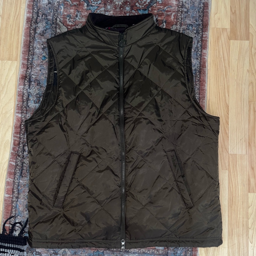 Barbour Finn Gilet Quilted Vest In Olive - Size Xl